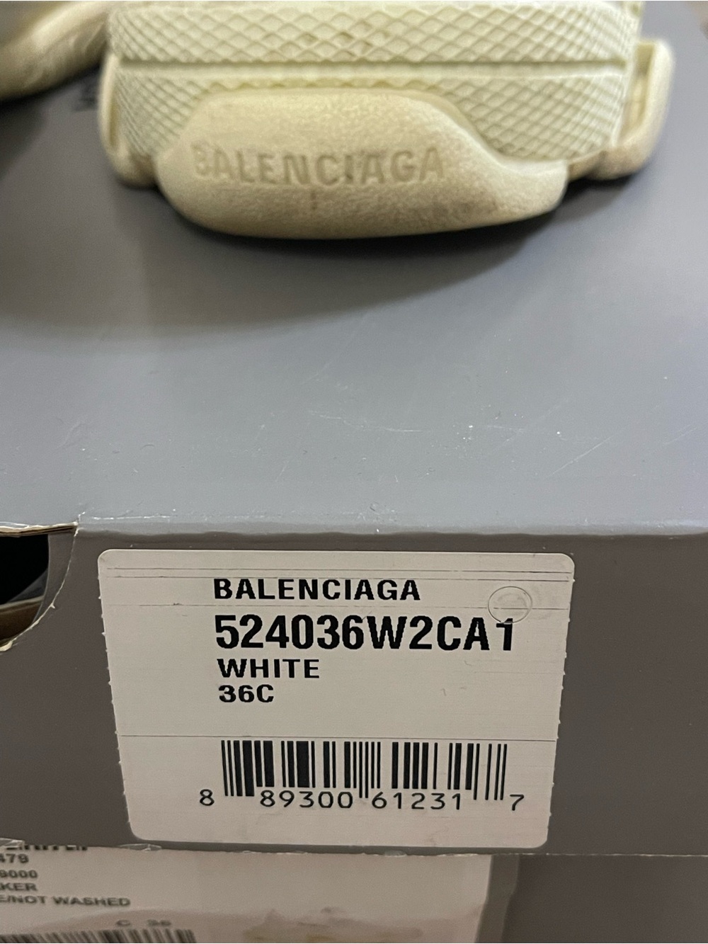Balenciaga Off-White Chunky Logo Sole Sneakers - Picture 3 of 9